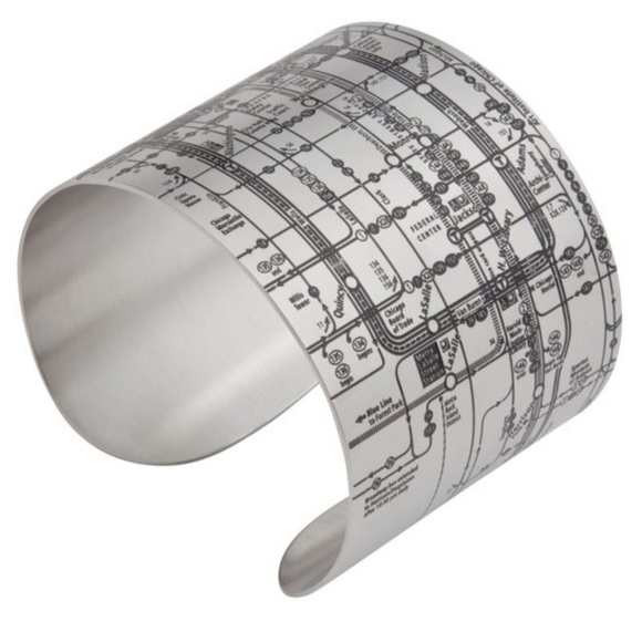 Design Hype Jewelry - CHICAGO Subway Map Bracelet Stainless Steel Cuff